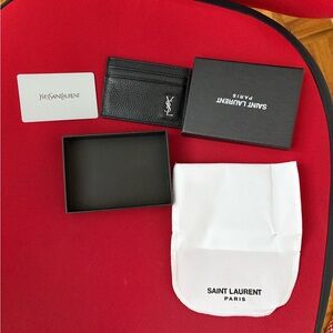 Saint Laurent Textured Black Card Holder